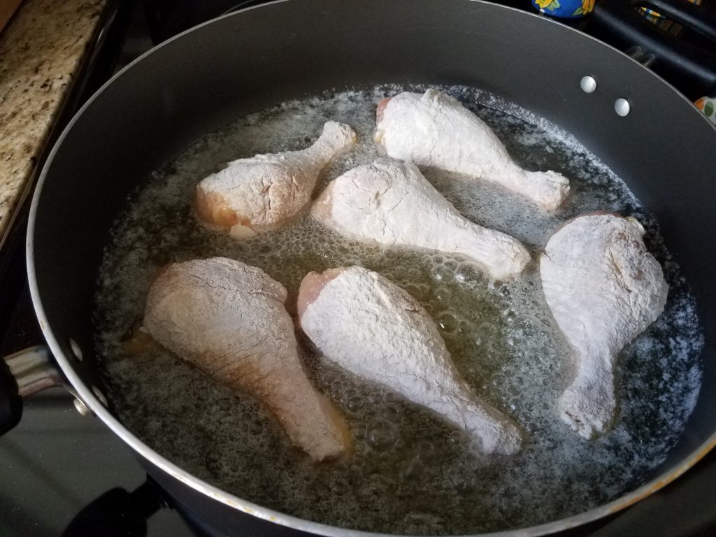 making fried chicken