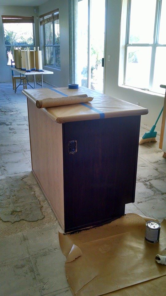 Cabinet Staining after One Coat