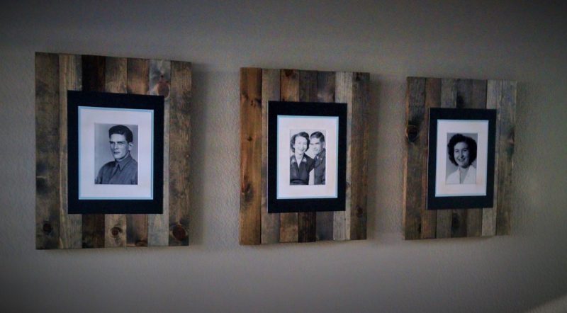 These faux reclaimed wood frames are so easy to make. Start with plywood and just add stain and matting to create the perfect reclaimed look.