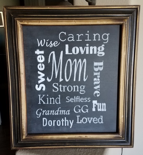mother's day chalkboard sign