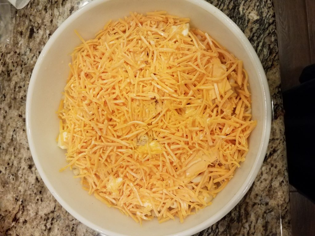mac and cheese layers