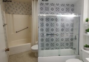 before and after guest bathroom