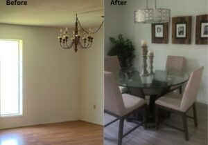 before and after dining room reveal