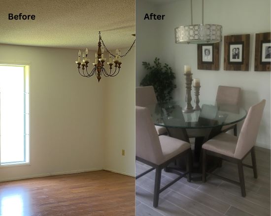 before and after dining room reveal