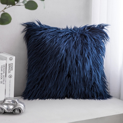 fuzzy blue pillow