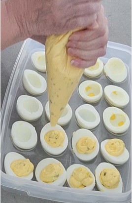 piping deviled eggs