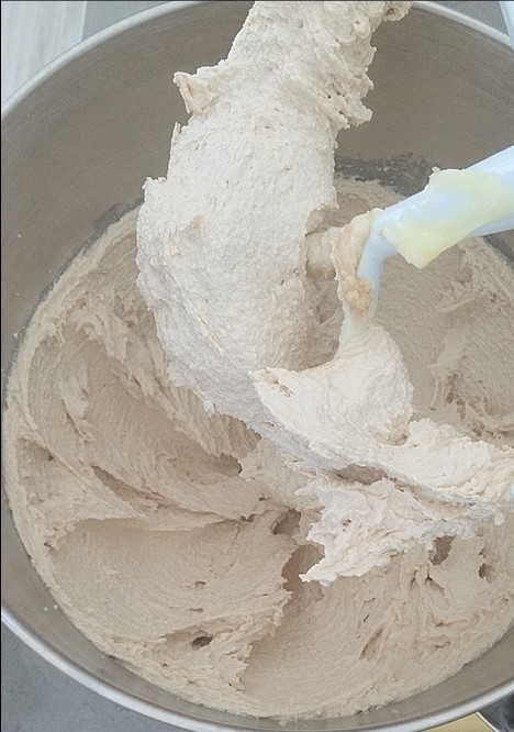 creamed butter and sugars