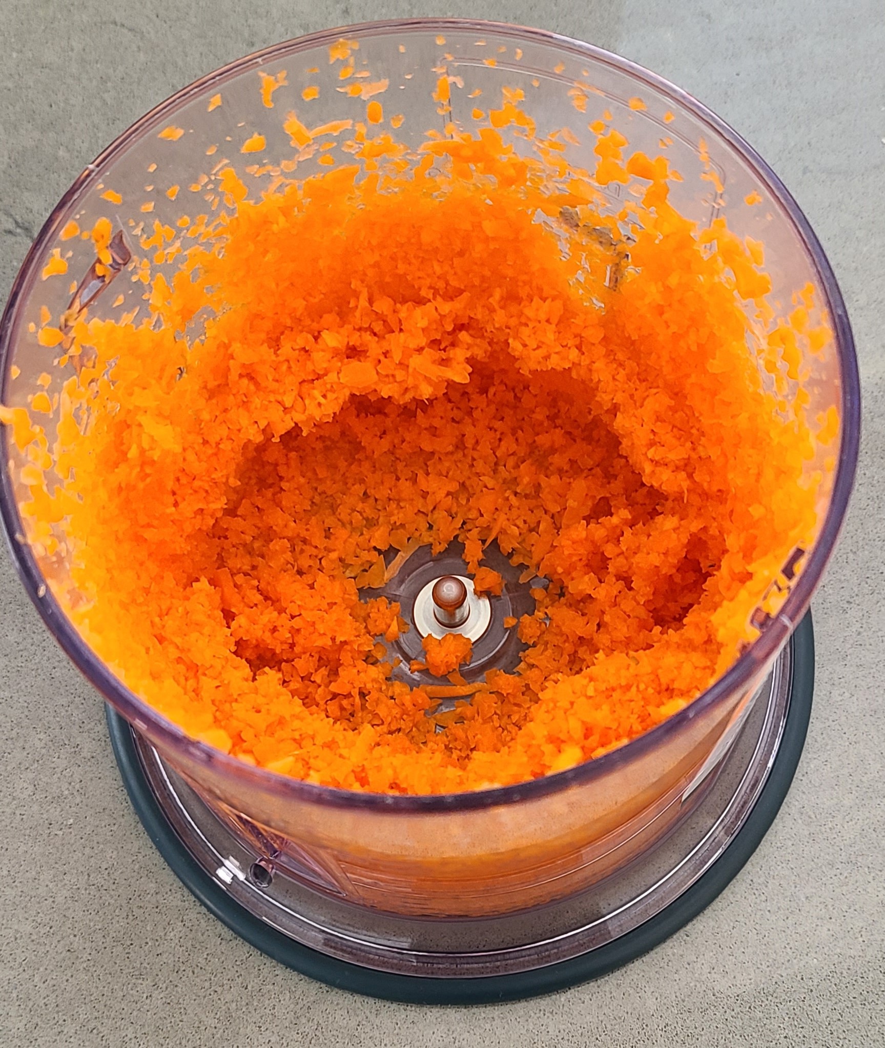 chopped carrots with ninja